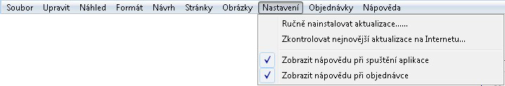Nabídka - nastavení