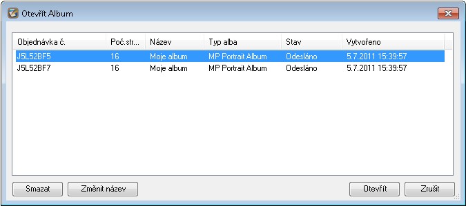 Otevřít album